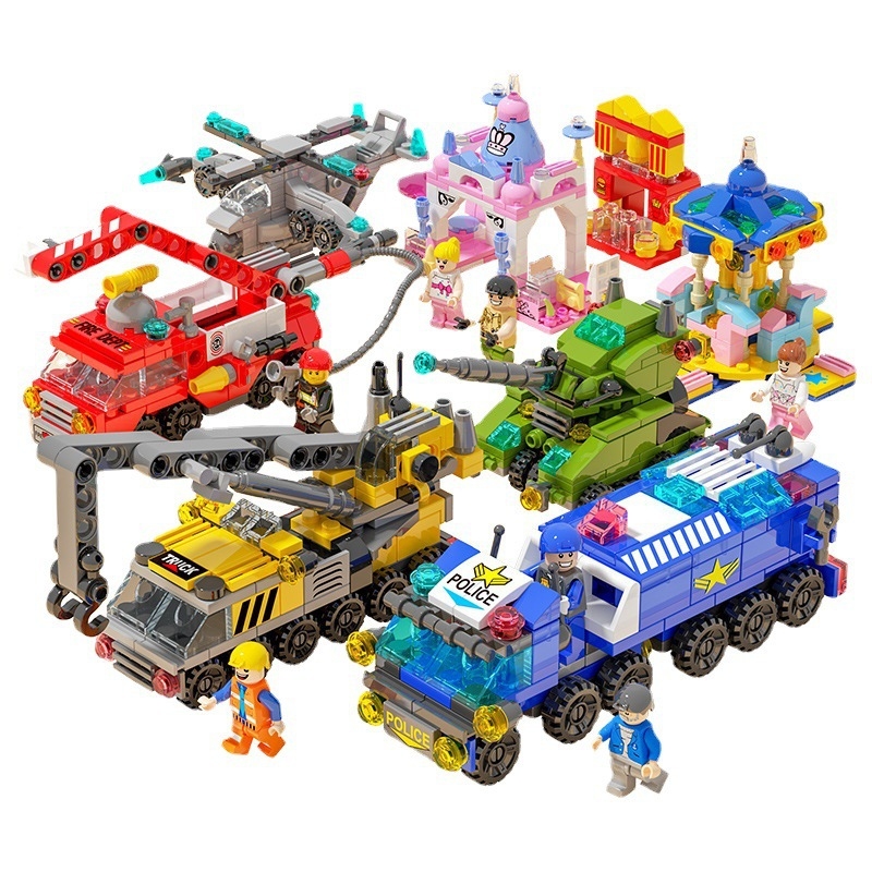 미니 시티 자동차 조립 블록 세트 DIY 경찰차 소방차 - Heavy Equipment Lego 리뷰 및 가격